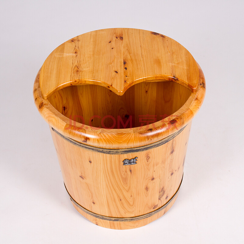 安科 香柏木泡脚木桶足浴盆/足浴桶洗脚木盆加厚加高保温足疗桶带盖