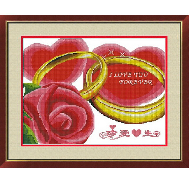 华庭丽娜jm 成品十字绣 珍爱一生 送朋友已绣好的成品十字绣 绣工精美