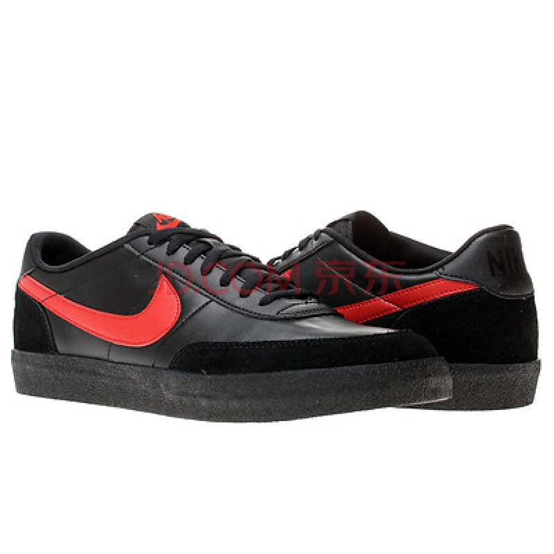 nike 耐克 男士平跟系带真皮休闲鞋 圆头 黑色 7.