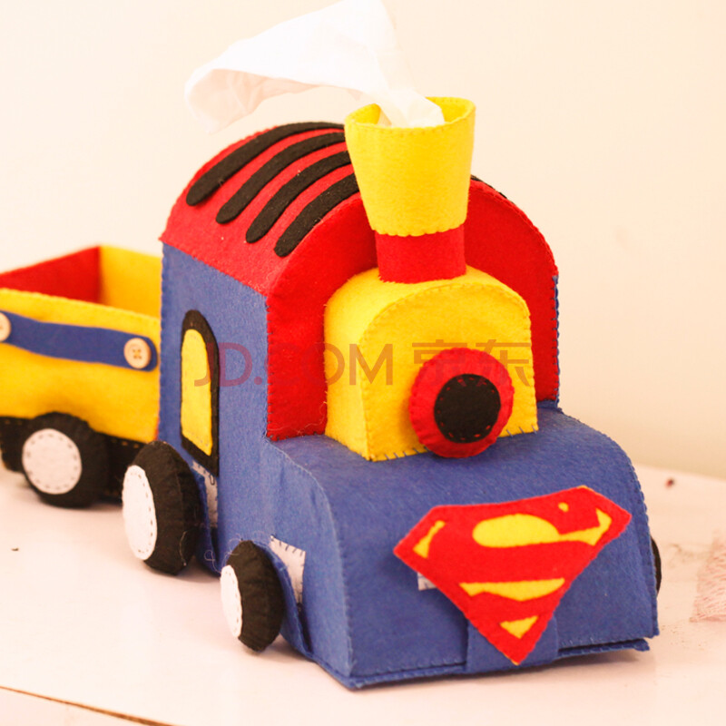 迪鸥不织布材料包手工diy布艺 动感列车纸抽盒 纸巾盒 置物盒 非免