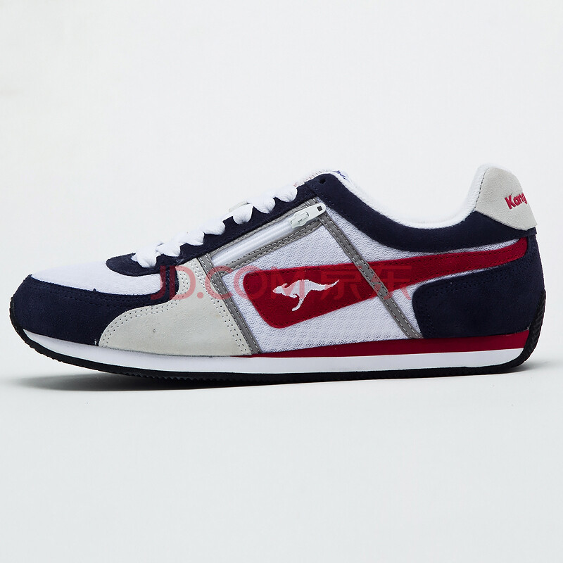 kangaroos/袋鼠 男网面透气休闲运动鞋国际系列低帮拼接男鞋 红/白