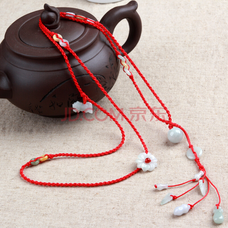 婧茹开光天然翡翠玉石a货红绳本命年辟邪护身腰链 招财保平安 2.2腰围