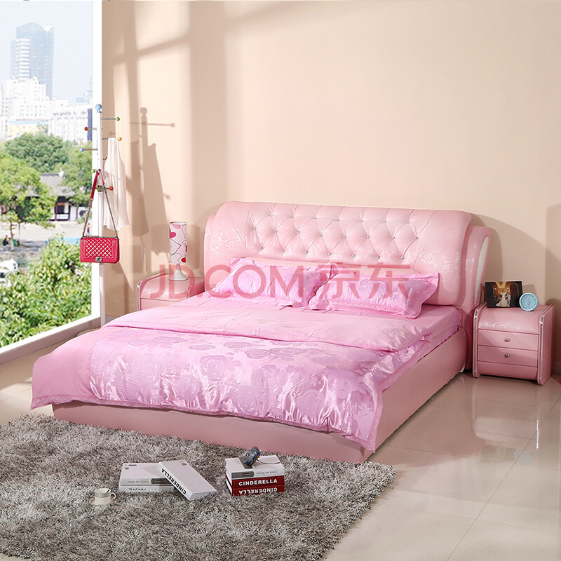 8米皮床 925 粉色 1800*2000
