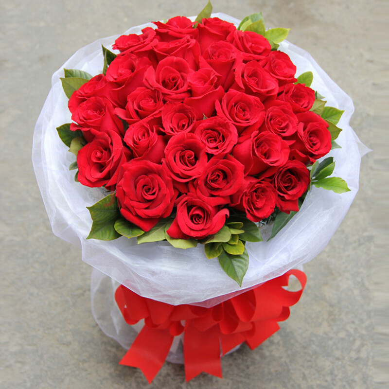 花之苑 七夕节鲜花速递33朵红玫瑰 爱情生日祝福 节日价格