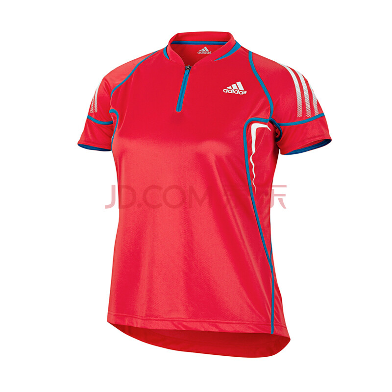 adidas 阿迪达斯 乒乓球 运动服 女短袖 无领 polo 红色 l