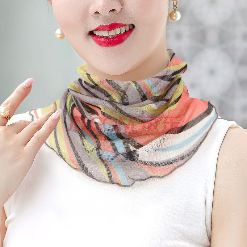 蓝之蓓真丝围脖女套头薄款假领子秋冬桑蚕丝丝巾围巾百搭护颈防风小脖