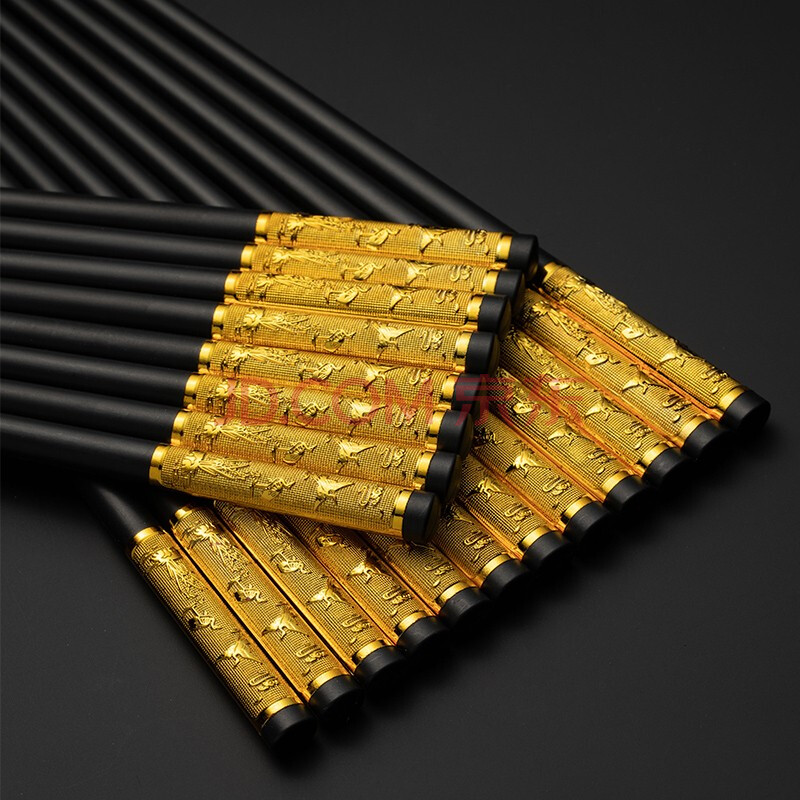 耐高温不变形合金筷子套装 24厘米扁平系列5寸金福禄寿喜合金筷12双