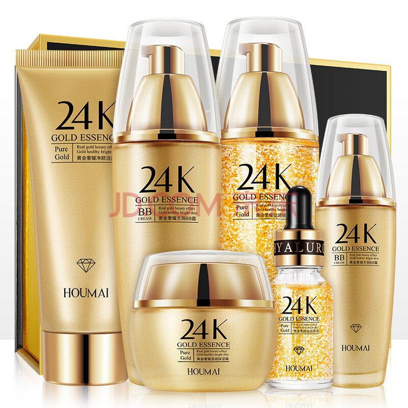 【六件套装礼盒】沪美24k黄金精华液套盒 补水润泽套盒面部护理套装