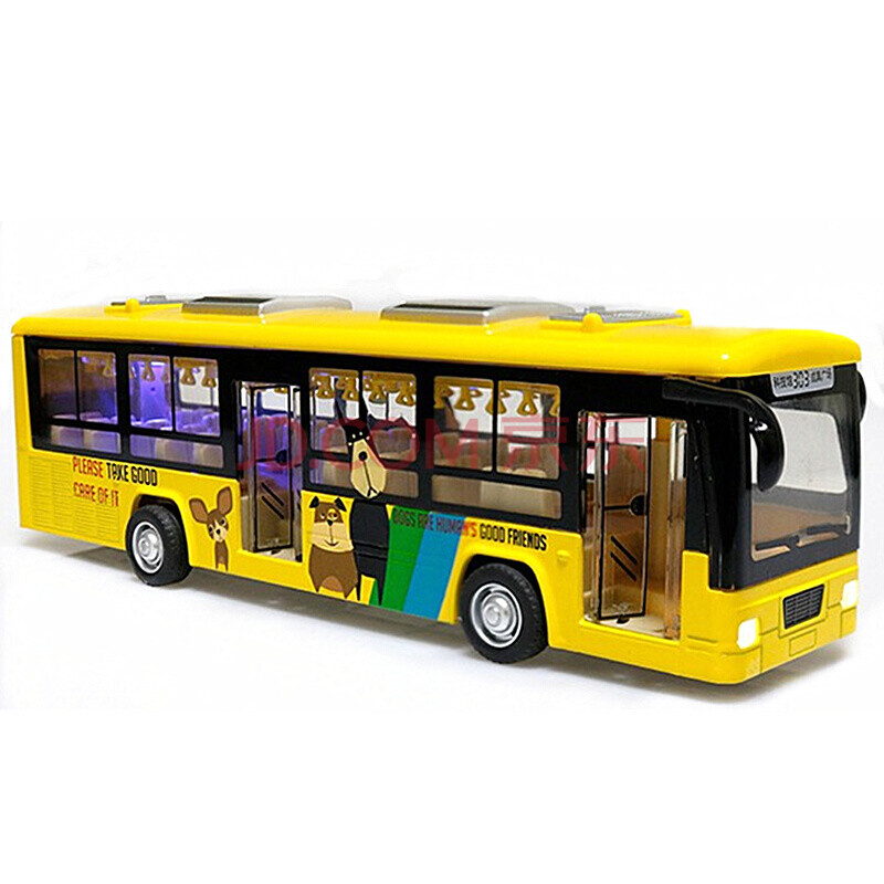 公交车汽车模型变形机器人合金巴士汽车人儿童玩具车公交车模型儿童