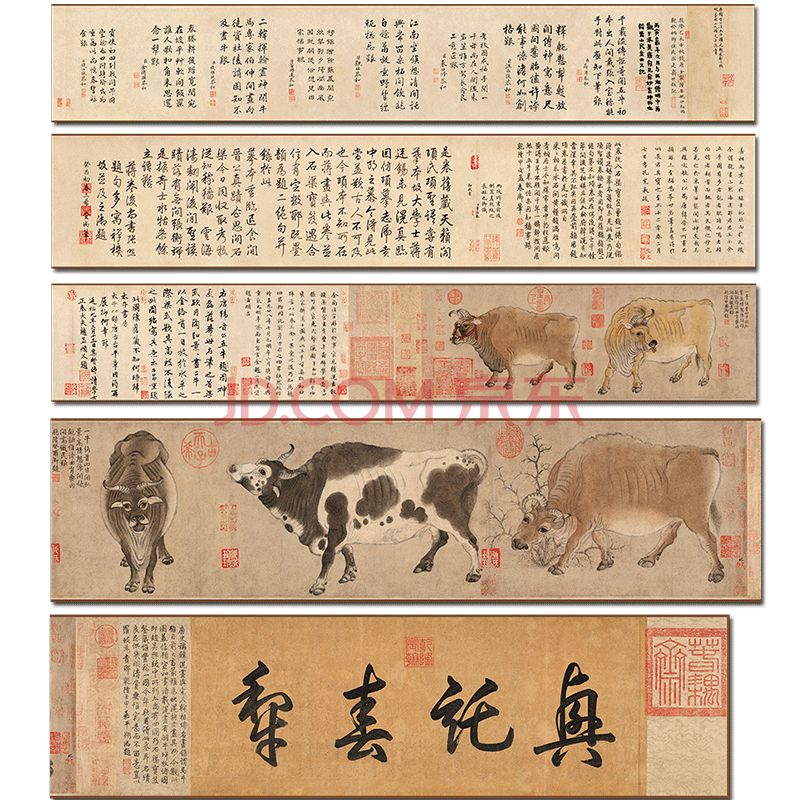 北京故宫博物院藏 唐 韩滉《五牛图全卷》5.