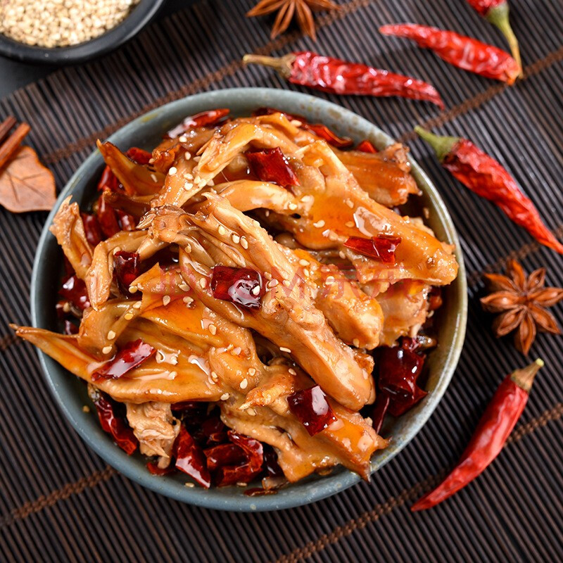 癫狂四川特色鸭爪香辣卤鸭掌6只休闲网红零食麻辣肉食卤味 麻辣鸭掌6