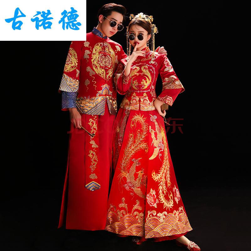 女装 旗袍/汉服 古诺德 中式结婚礼服新娘新郎唐装秀禾服2019新款婚纱