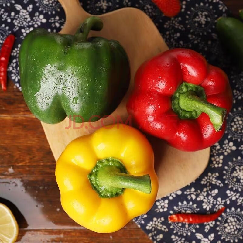 辣椒五彩椒新鲜甜灯笼椒红黄水果甜圆椒蔬菜青椒柿子椒太空椒 红黄青