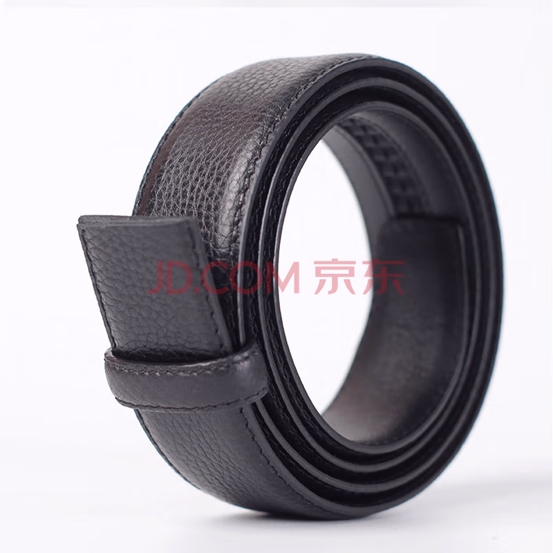 

belt (chuentye) headless leather top layer leather 3.4 lengthened automatic buckle belt men's belt body casual pants belt strip black ( top l