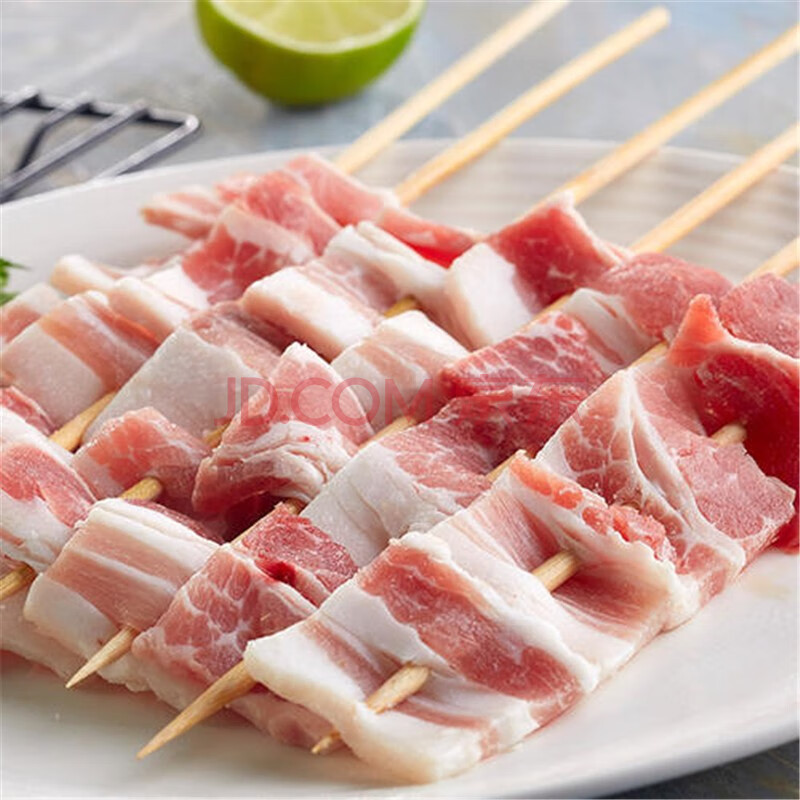 明兴圣龙 精选五花肉20串/1包 未腌制家庭烧烤油炸铁板烧半成品 生鲜