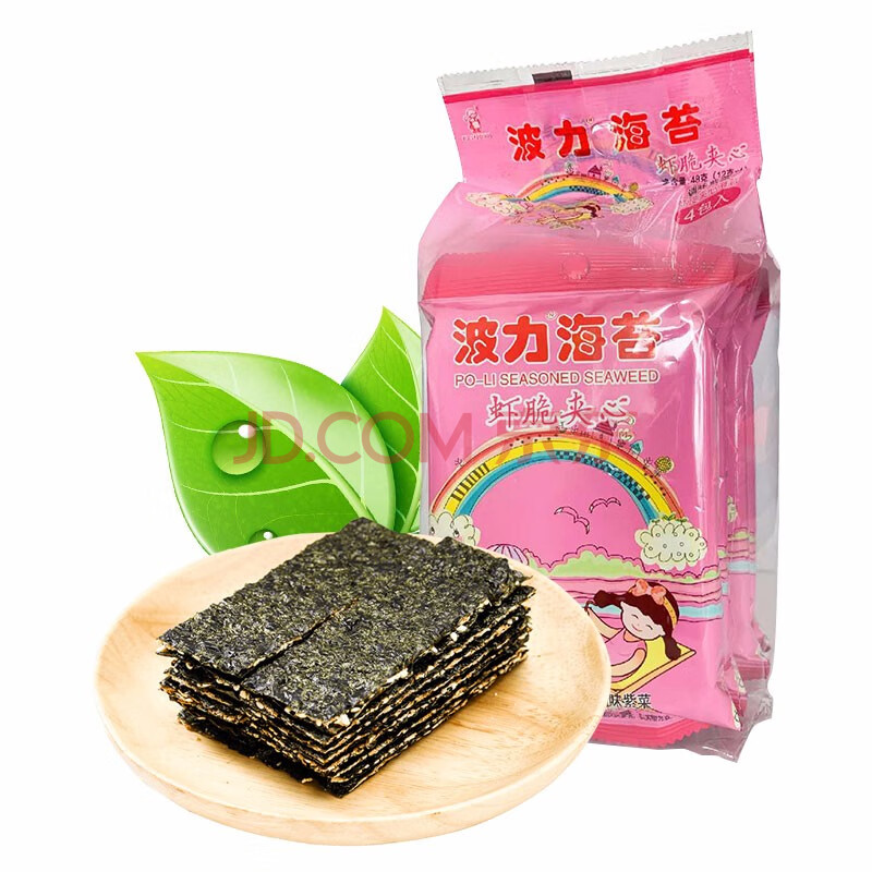 【拍2件 第2件0元】波力海苔 虾仁夹心海苔脆片 虾脆48克(12g*4)