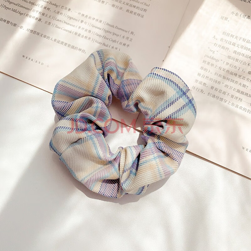 法式大肠圈碎花格子发圈复古百搭布艺发绳网红发饰bm猪大肠圈 星野