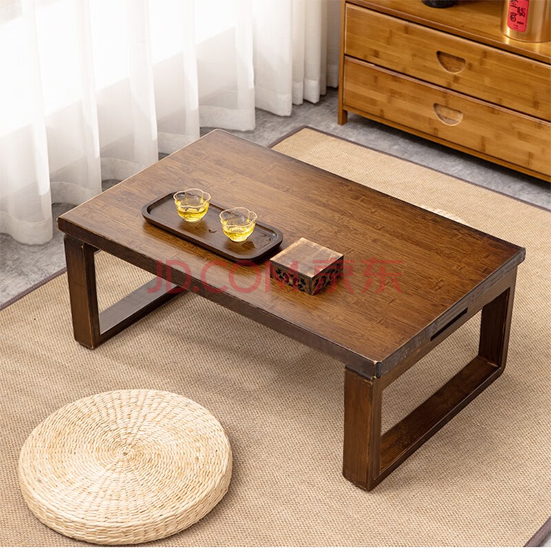 安尔雅 楠竹折叠炕桌家用茶几小炕几床上笔记本电脑桌榻榻米飘窗桌