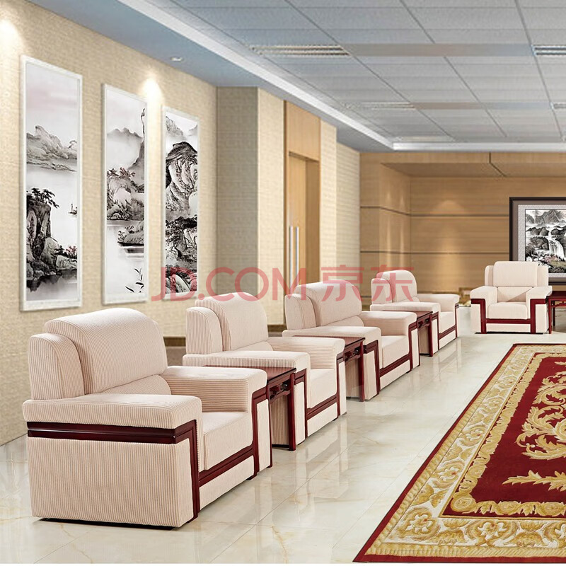 佛拉基米贵宾沙发接待室沙发茶几组合现代简约商务办公沙发贵宾室布艺