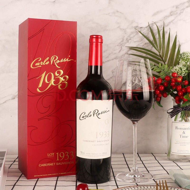 1933赤霞珠干红葡萄酒美国原瓶进口红酒carlo rossi lot加州乐事1933