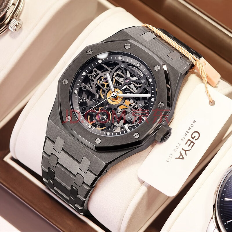 格雅(geya)手表女时尚简约贝母潮流防水钢带女士石英表小金表jd76073