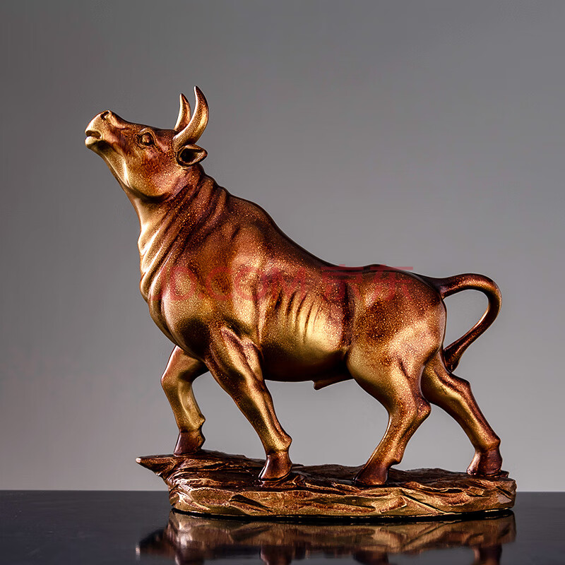 琥珀金色大号牛气冲天财运牛