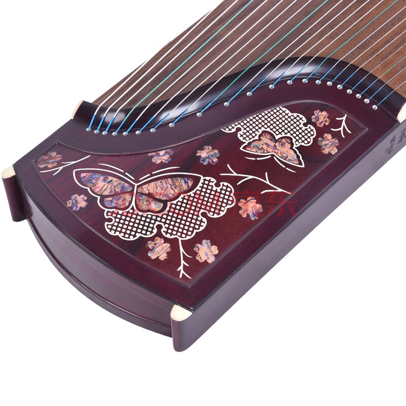 敦煌牌 古筝 6698lc 阔叶黄檀木五彩呈祥化蝶双飞图案