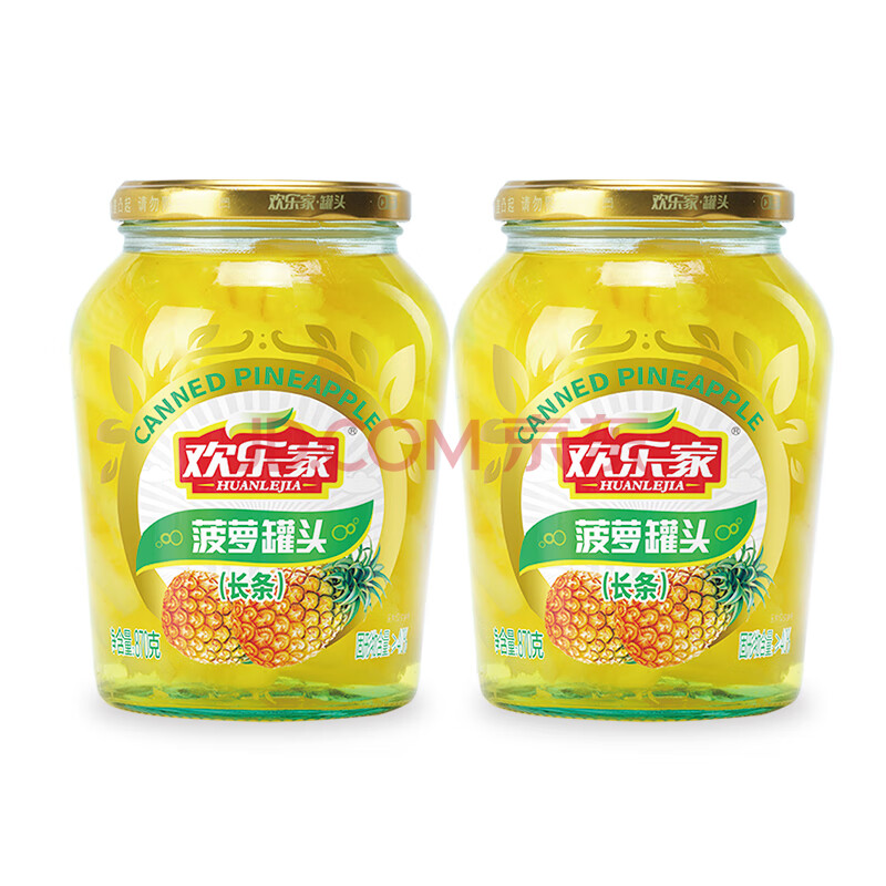 【欢乐家菠萝罐头】欢乐家 菠萝罐头 870g*2瓶 休闲食品 方便速食
