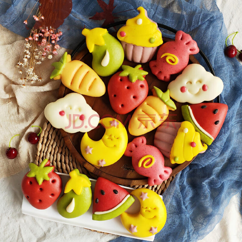 奶香小馒头 果蔬混合卡通面食 包装手工儿童早餐 尝鲜装花样款8个