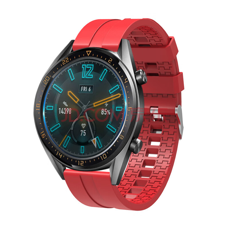 华为 硅胶表带 适用于华为手表gt/gt2/gt2e/gt2pro 红色 华为watch2