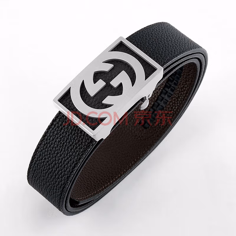 

chuentye light men's leather leather top layer cowhide c-shaped belt youth casual plus long pants tanabata gift for boyfriend silver buckle + b