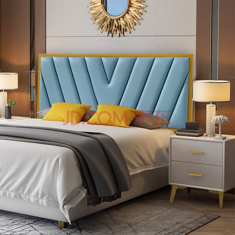 小憨猫北欧床头软包薄款靠背板现代简约轻奢榻榻米自粘定制单买单独