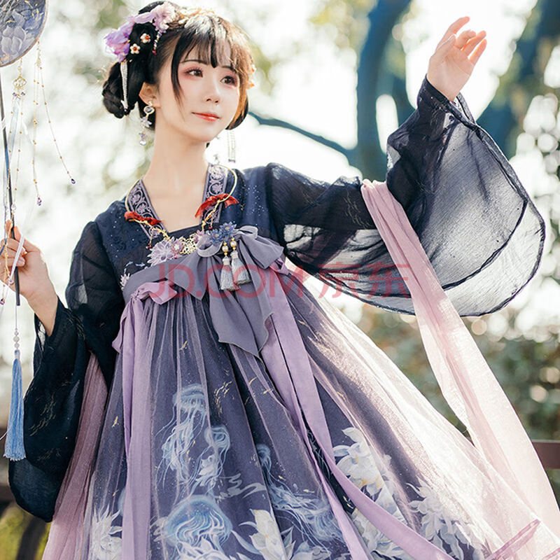 昙花水母中国风lolita裙 汉元素中华风古风汉服洛丽塔 正版op 粉红色