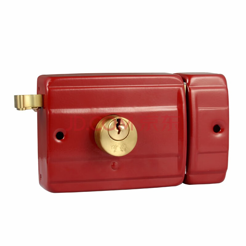 牛头锁仓库门铁门木门外装门锁防盗锁老式门锁弹子门锁 556 红色