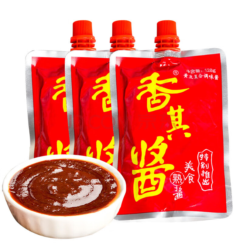 香其酱东北大酱自立袋128g*5袋旋盖装黄豆调味酱大豆酱 原味