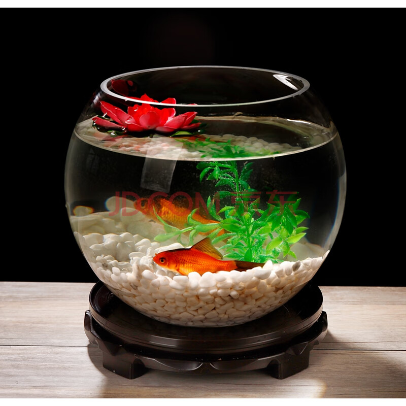 小鱼缸圆形迷你缸办公室小型家用创意桌面鱼缸客厅超白玻璃金鱼缸 25