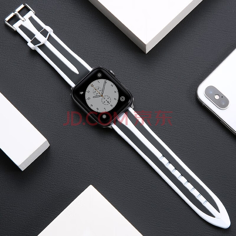 适用于苹果手表表带iwatch6/se/5/4/3/2/1硅胶表带运动applewatch5