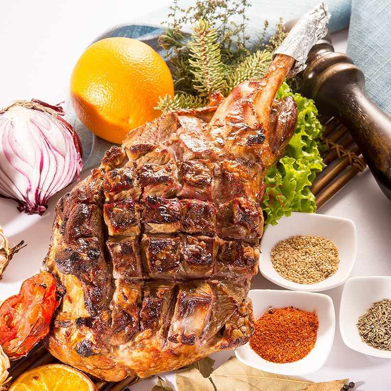 大庄园 新西兰带骨羔羊后腿2kg/支 法式整肉原切新鲜带骨羊腿 烧烤