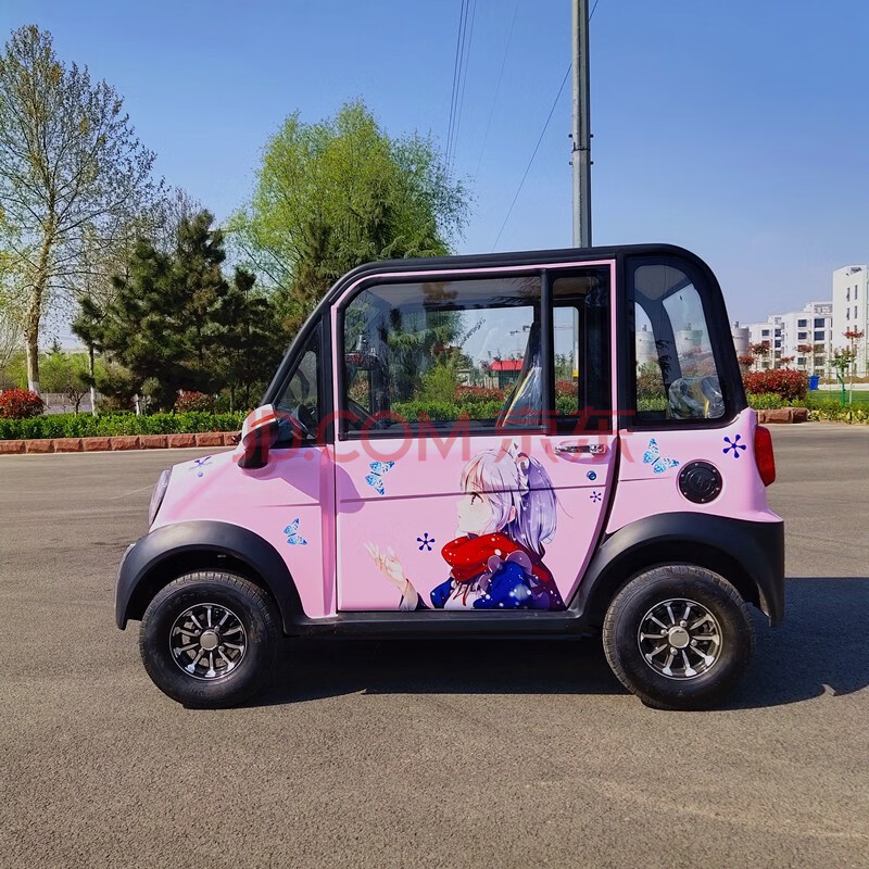 电动四轮车家用成人女性全封闭代步电瓶车接送孩子小型新能源汽车