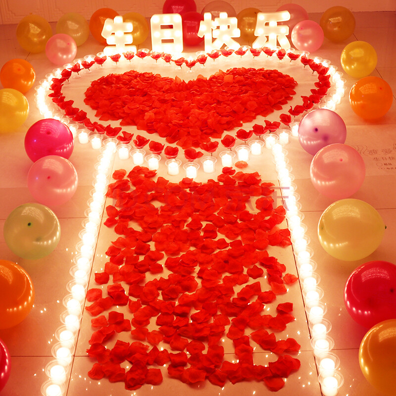 渡爱led电子蜡烛灯情人节表白汉字装饰灯生日礼物元旦节惊喜浪漫求婚