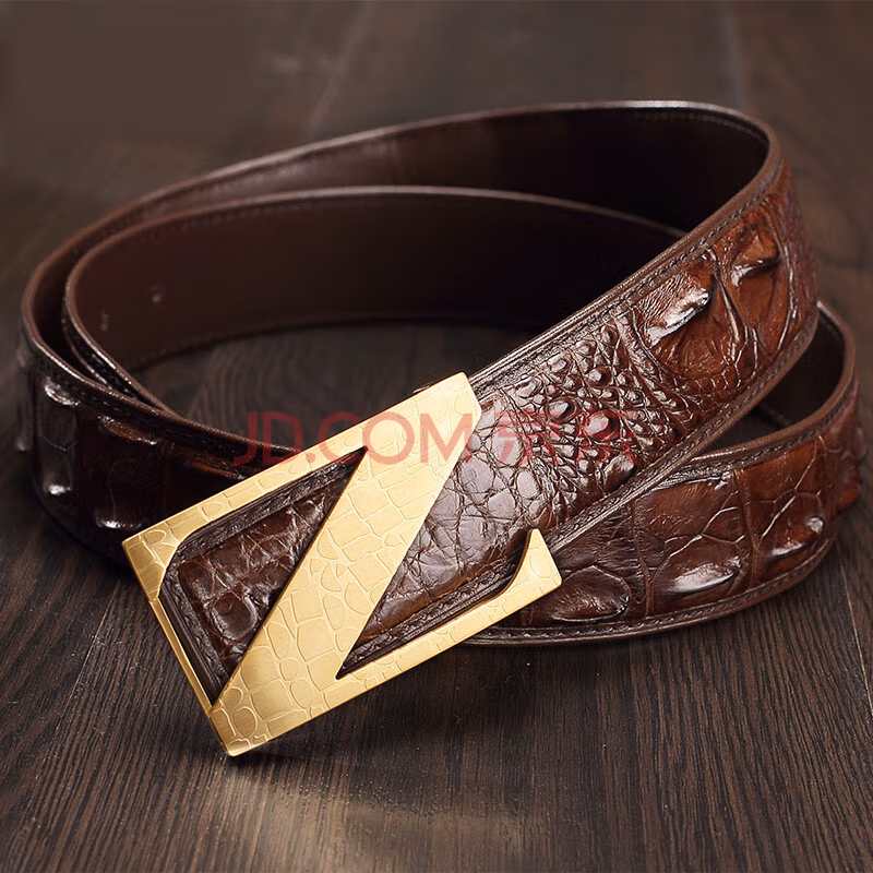 

siamese crocodile leather -end product extended belt youth casual 3.8 board tanabata gift for boyfriend thai siam bone leather-black (solid wood g