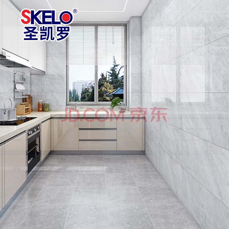 圣凯罗 通体大理石厨房卫生间瓷砖400*800全瓷客厅墙砖防滑地板砖