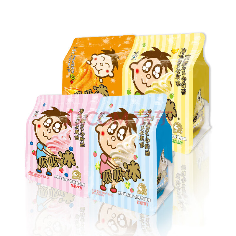 旺旺旺仔吸吸冰吸吸果冻冰淇淋碎冰冰棒棒冰批发80ml*4*3 (草 莓乳酸