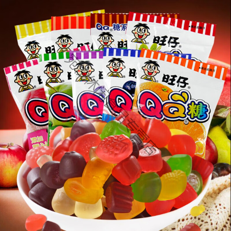 qq糖 20g*30袋/5袋零食橡皮糖软糖水果糖整箱批发 草莓味 30袋