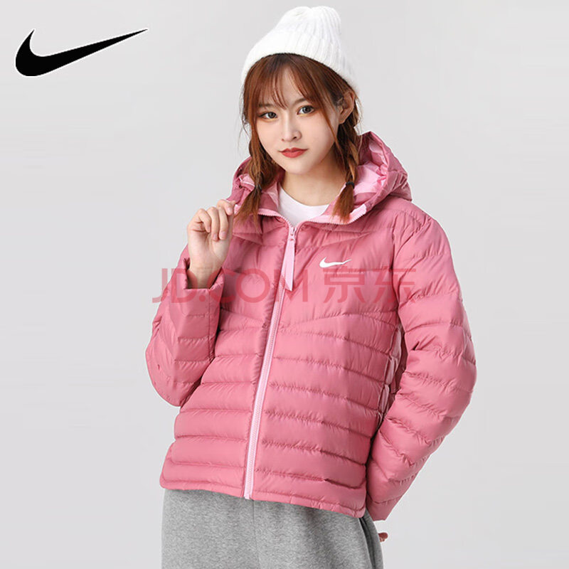 nike耐克羽绒服女装2020冬季新款运动服休闲防风保暖黑色羽绒夹克外套