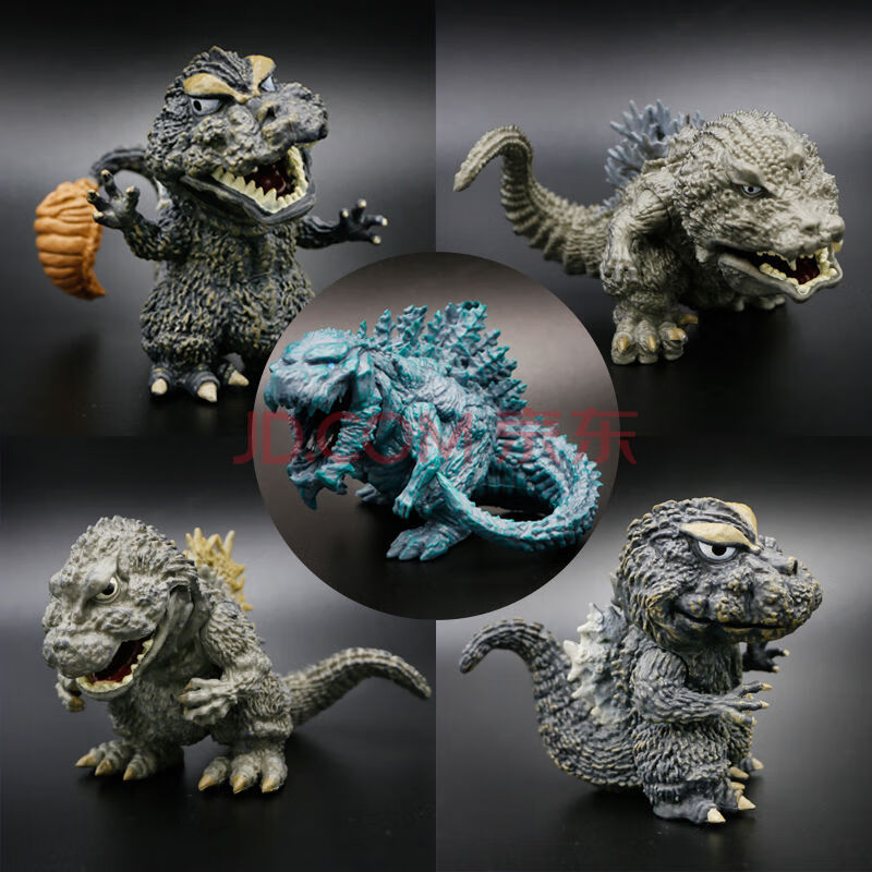 怪兽之王者基多拉可动模型手办黄金三头龙摆件 q版一套5款(高约7cm)