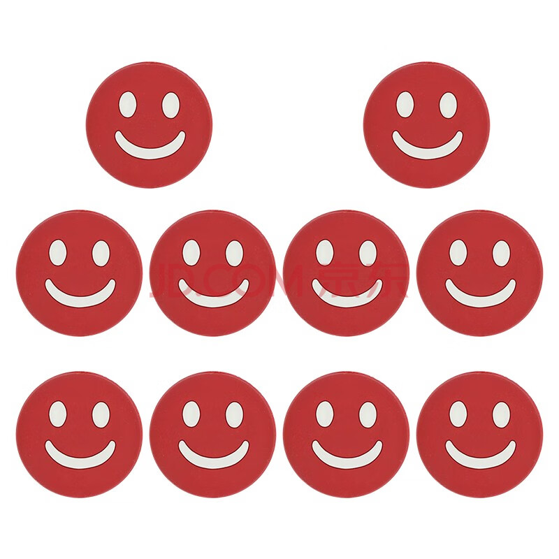 华敏 网球避震器网球拍避震嵌入减震器笑脸网壁球拍配件 10个装红色