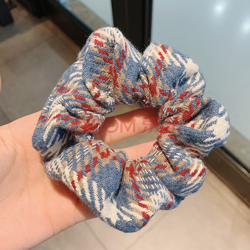 disiakaluiu同款格纹发圈秋冬加厚甜美百搭大肠圈韩国少女可爱头绳女