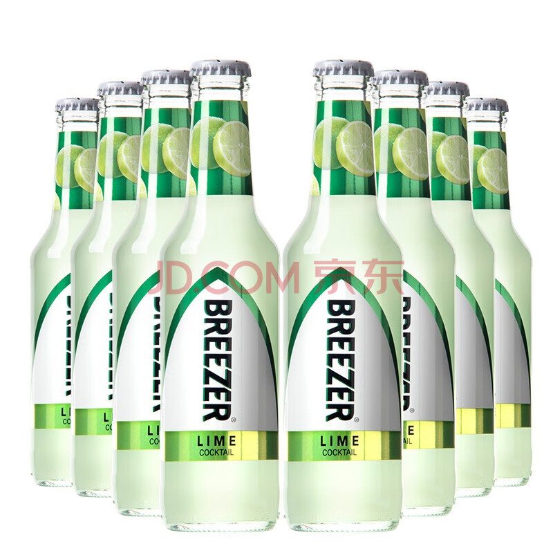 百加得冰锐(breezer)洋酒 4.8°朗姆预调鸡尾酒 青柠口味8瓶装