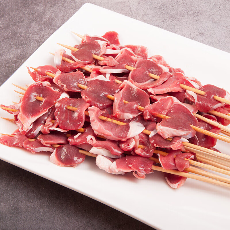 鸭胗串烧烤商用铁板烤串户外烧烤食材鸭肫原味鸭肾串半成品40串